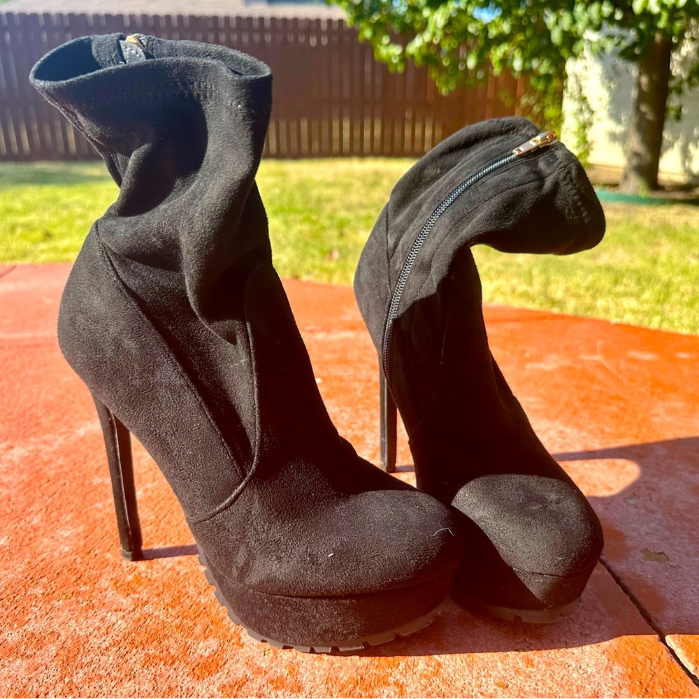 Suede Platform Booties